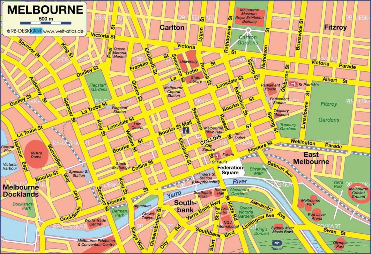 град Мелбурн мапи