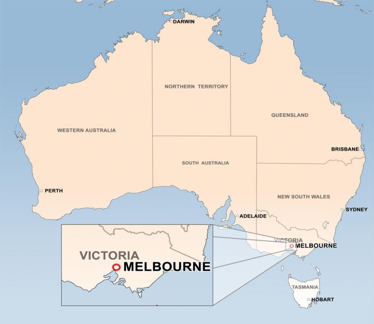 карта у Мелбурну, Аустралија