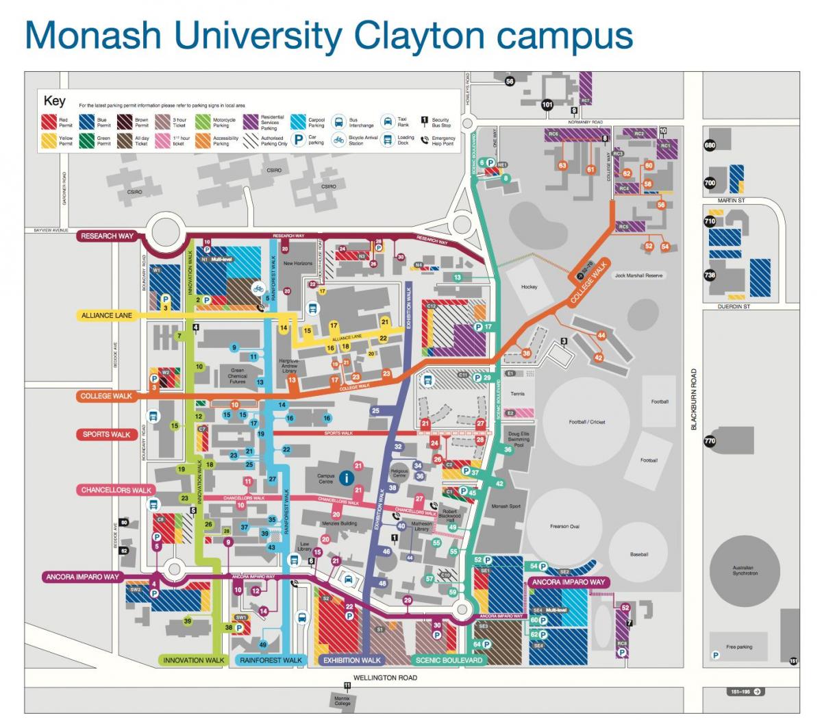 Монаш универзитета Клејтон мапи