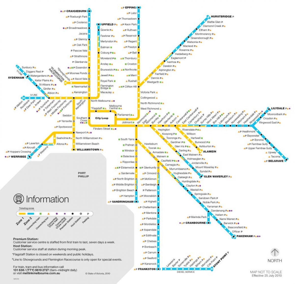 Железничке мреже у Мелбурну мапи