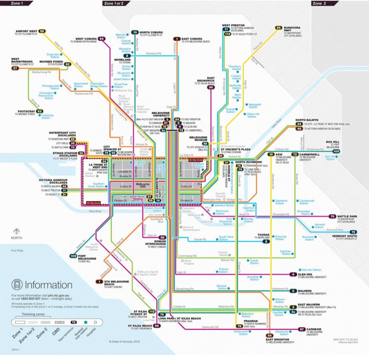 Мелбурн трамвај пут на мапи