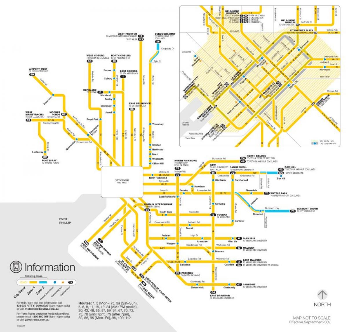 Ярра трамваји мапи