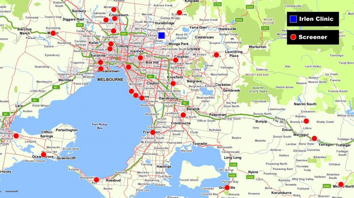 карта велике Мелбурн