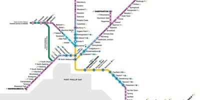 Vline возу на мапи