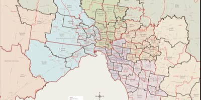 Карта Мелбурн Источна округ