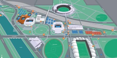 Олимпијски Мелбурн парк карта