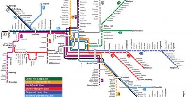 Карта метро у Мелбурну