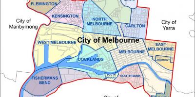 Карта предграђу Мелбурна