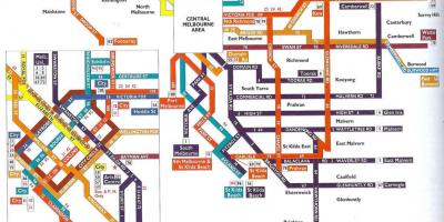 Мелбурн јавног превоза мапи